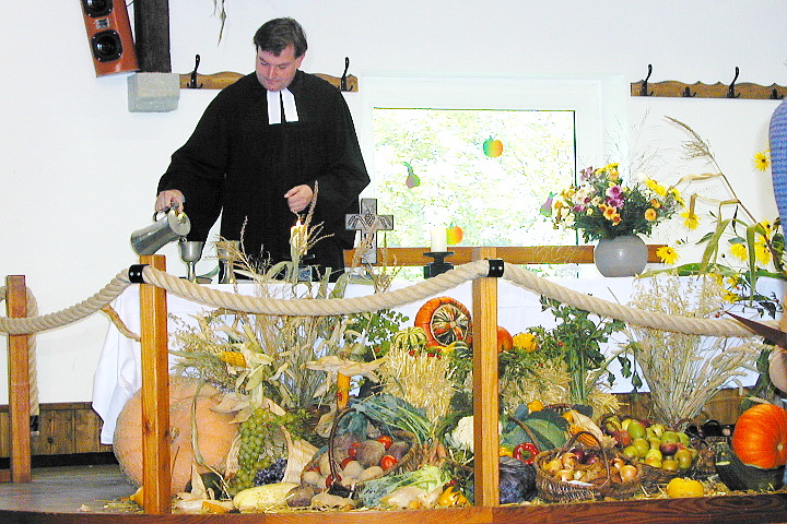 der "Altar" in der Schützenhalle