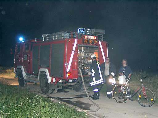 Feuerewehr und Anja sind zur Stelle