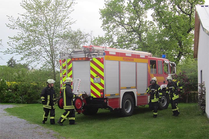 die Feuerwehrleute sind bereit zum Einsatz