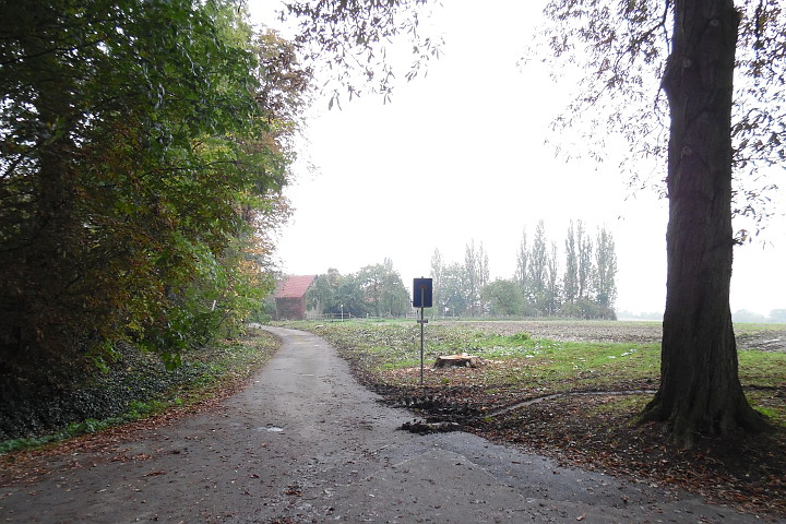 trostlose Leere am Weg zum Hof Risse