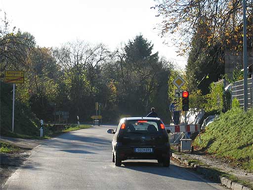 Eine Ampel in Meiningsen