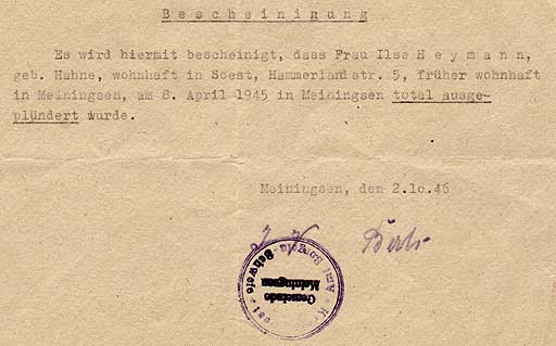 Bescheinigung
