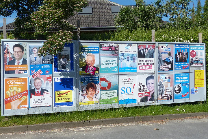 Wahlplakate zur Europa- und Kommunalwahl 2014